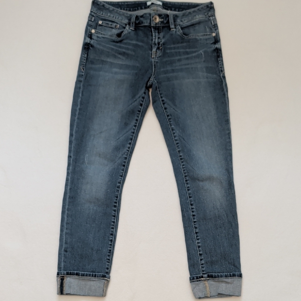 Kensie Slim Fit Ankle Cropped Jeans w/ Rolled Hem - Size 27